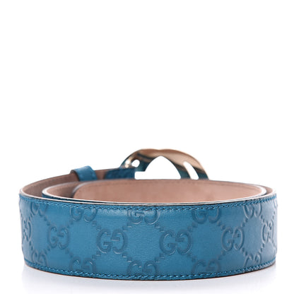 Gucci Guccissima Signature Interlocking G 40mm Belt 80 32 Deep Cobalt 3 of 9