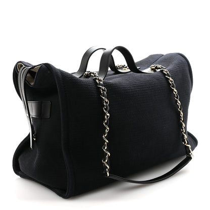 Chanel Mixed Fibers Large Deauville Bowling Bag  Black 3 of 9