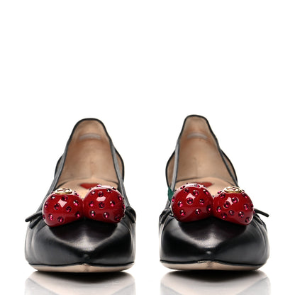 Gucci Nappa Unia Cherry Pumps 39 Black 2 of 12