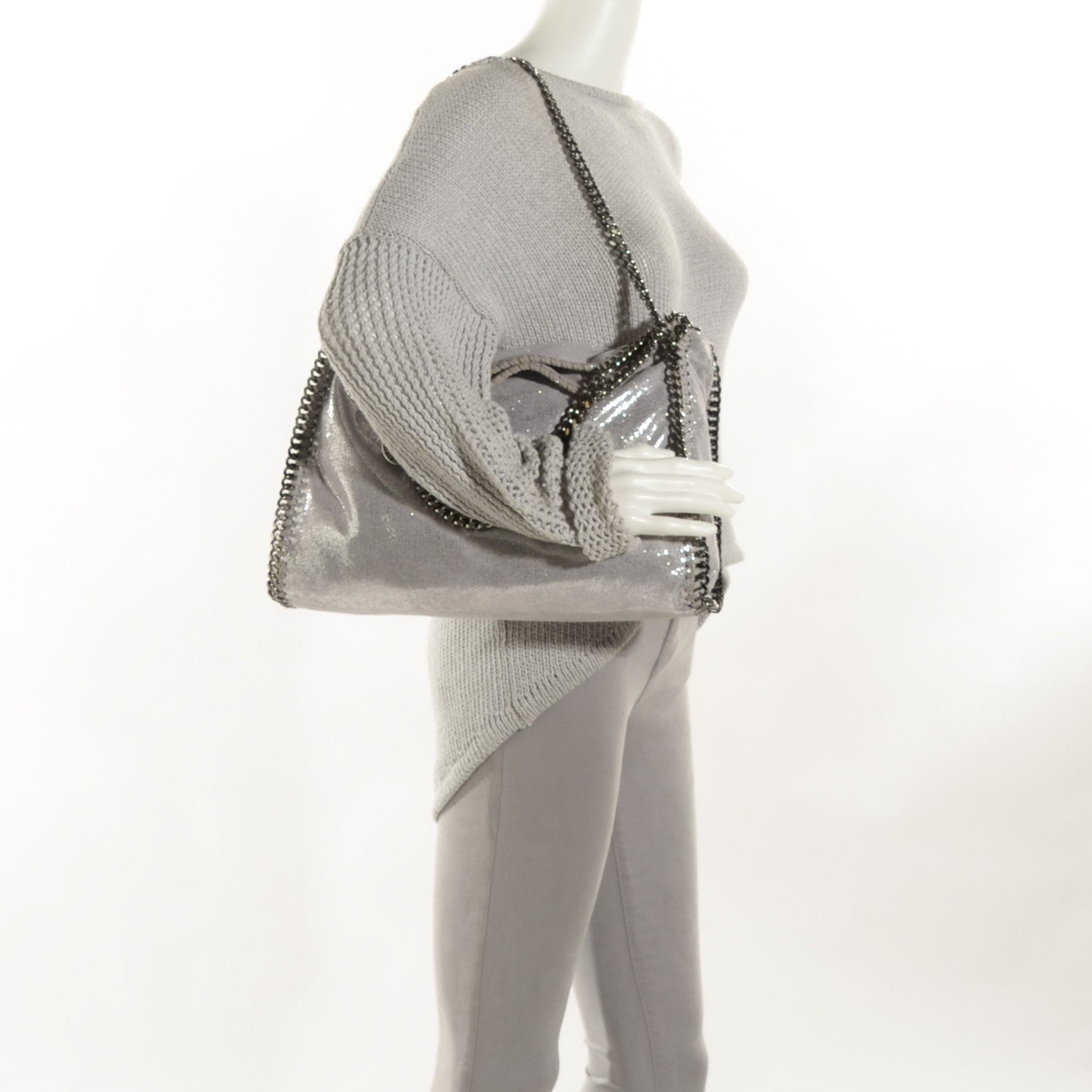 Stella McCartney Shaggy Deer Falabella Fold Over Tote Silver 2 of 9