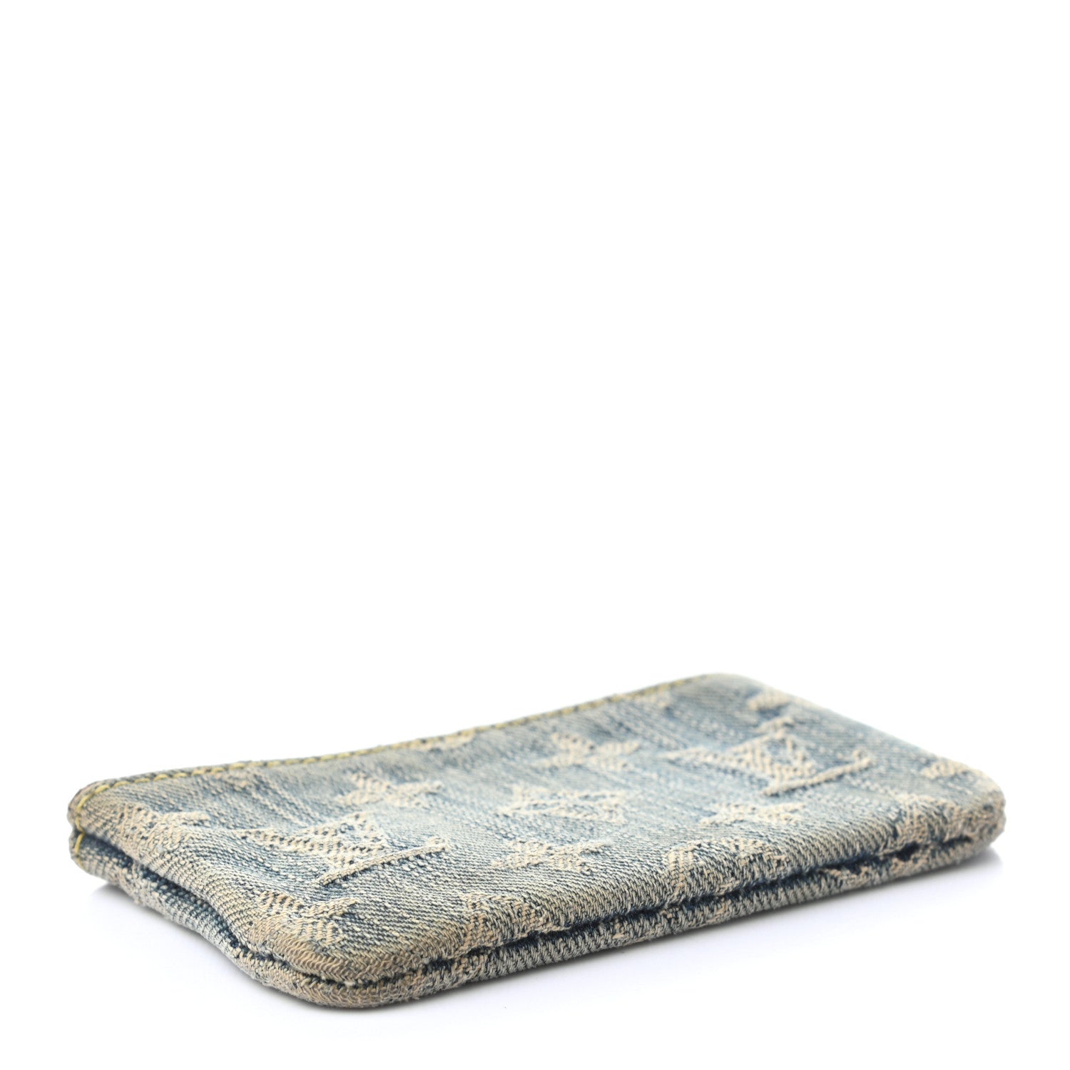 Louis Vuitton Monogram Denim Key Pouch Blue 3 of 5
