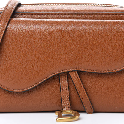 Christian Dior Goatskin Double Saddle Pouch Tan 10 of 10