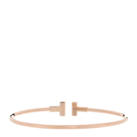 18K Rose Gold Narrow T Wire Bracelet