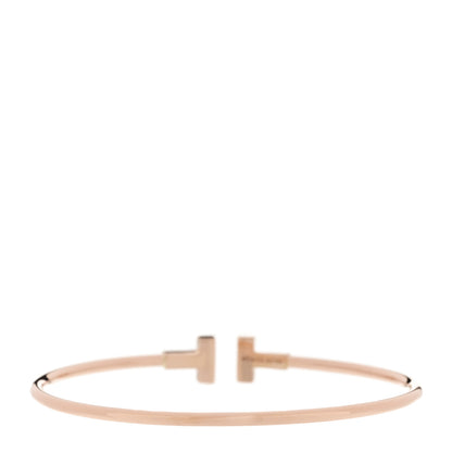 Tiffany 18K Rose Gold Narrow T Wire Bracelet 2 of 3