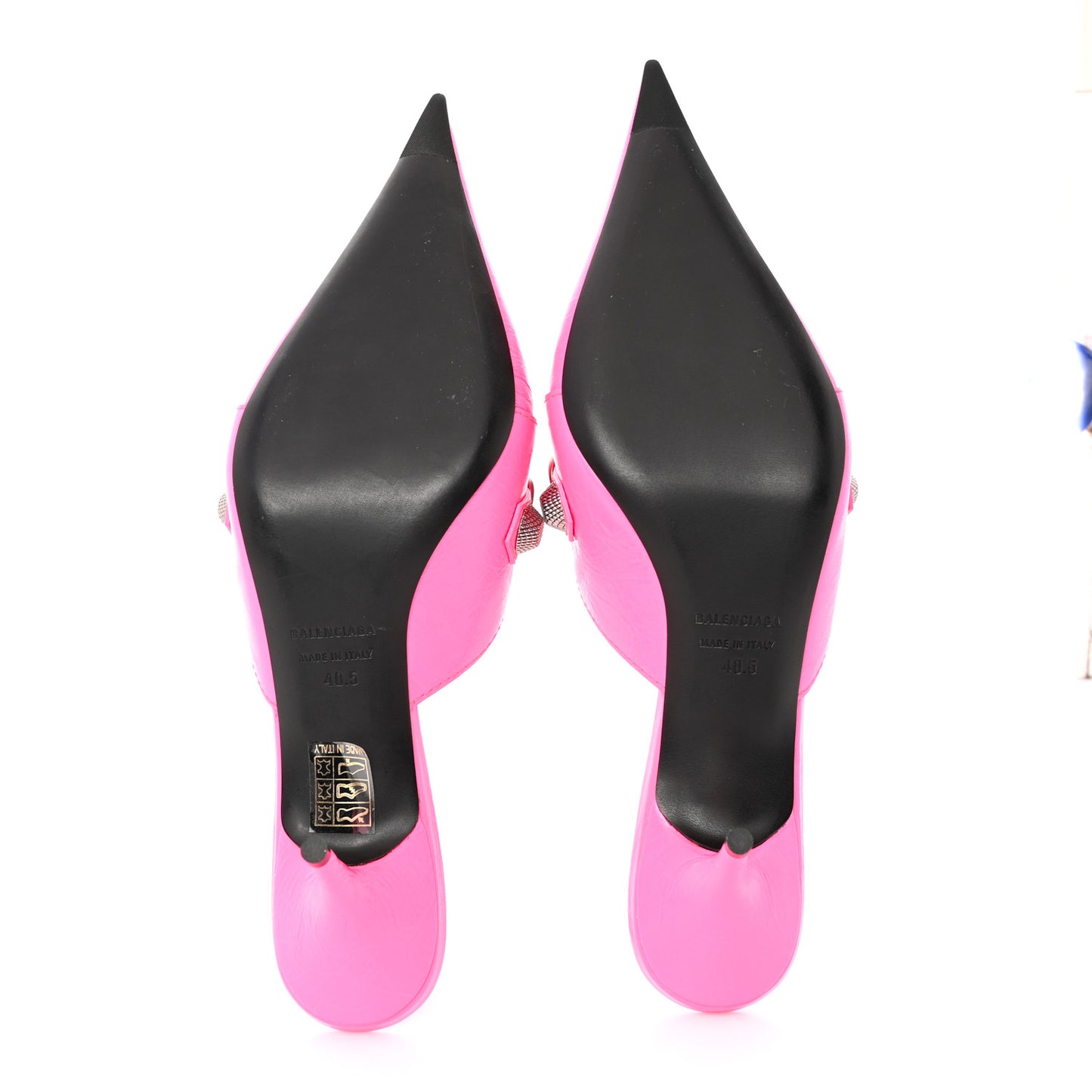 Agneau Arena Cagole 70mm Mules 40.5 Fluo Pink