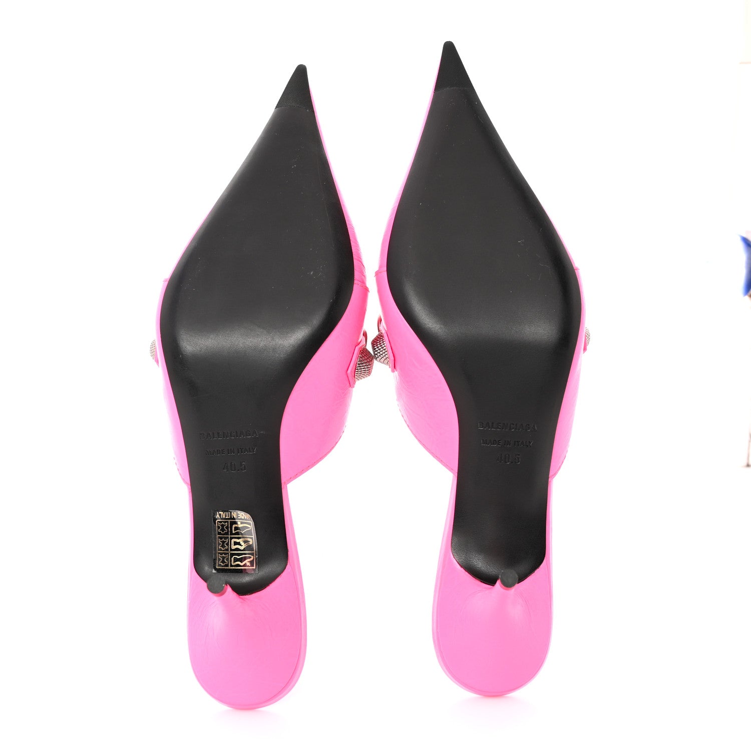 Balenciaga Agneau Arena Cagole 70mm Mules 40.5 Fluo Pink 5 of 10