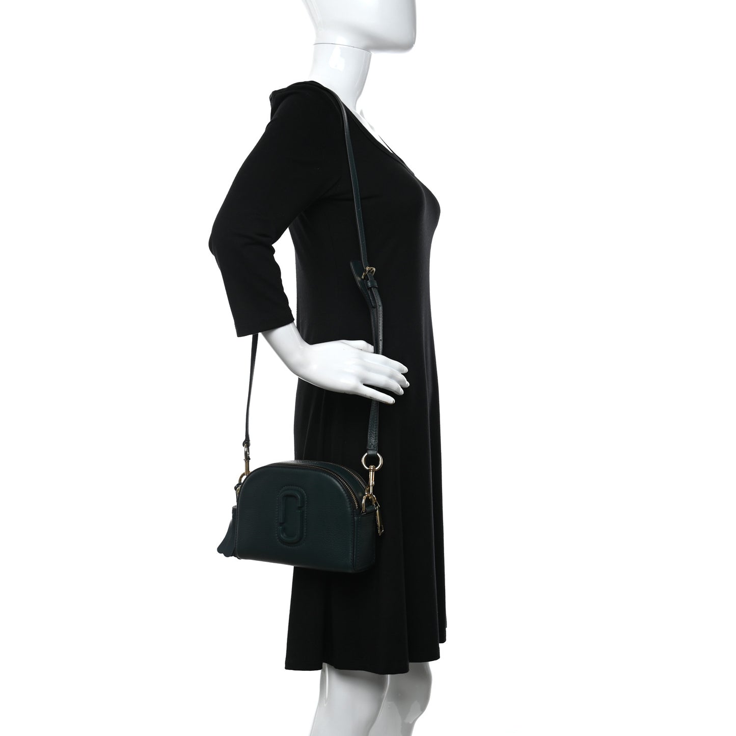 Calfskin Shutter Camera Crossbody Bag Cypress