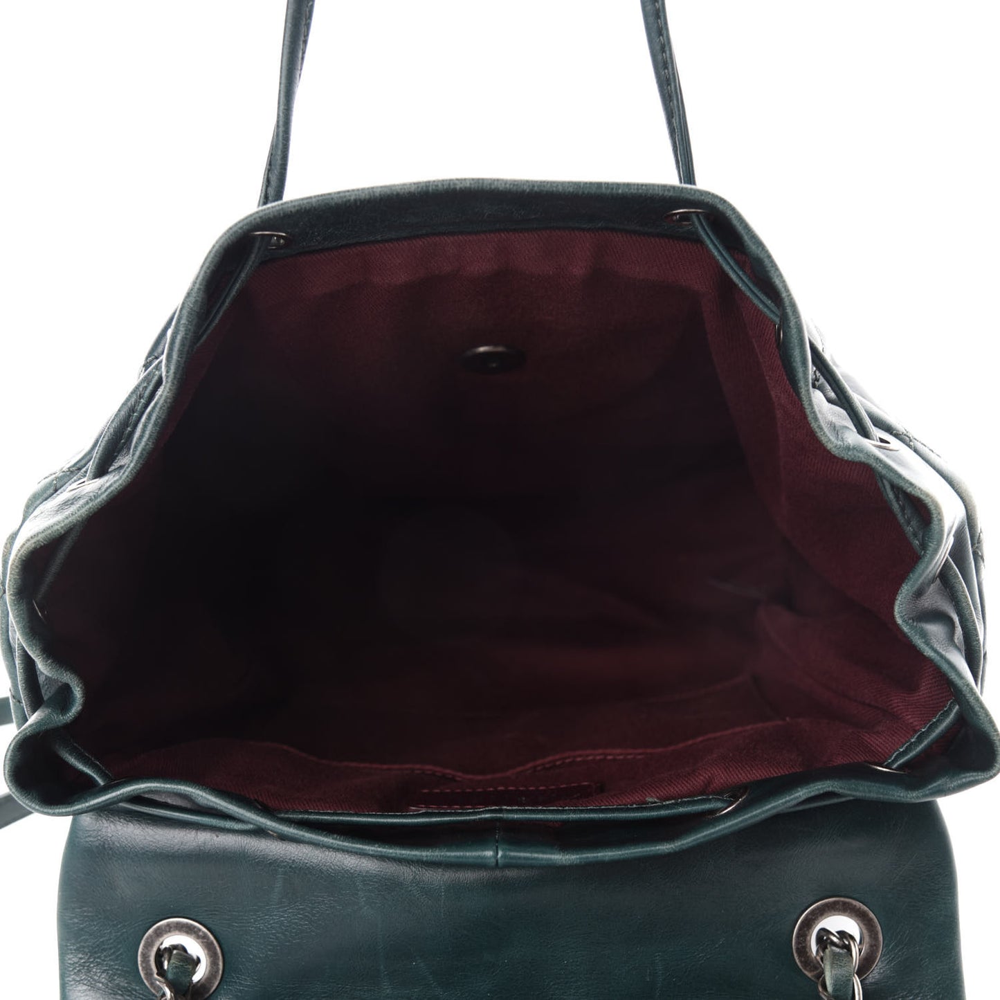 Calfskin Quilted Large Salzburg Mountain Backpack Dark Green