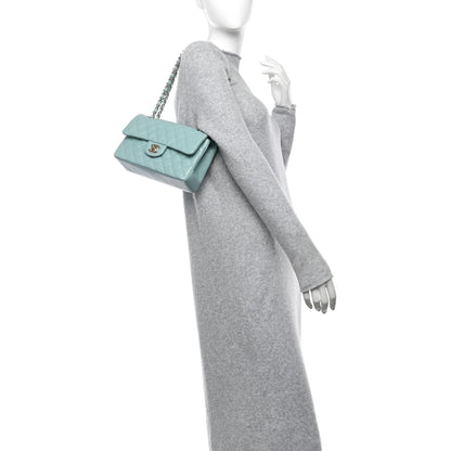 Chanel Caviar Quilted Small Double Flap Light Blue 3 of 10