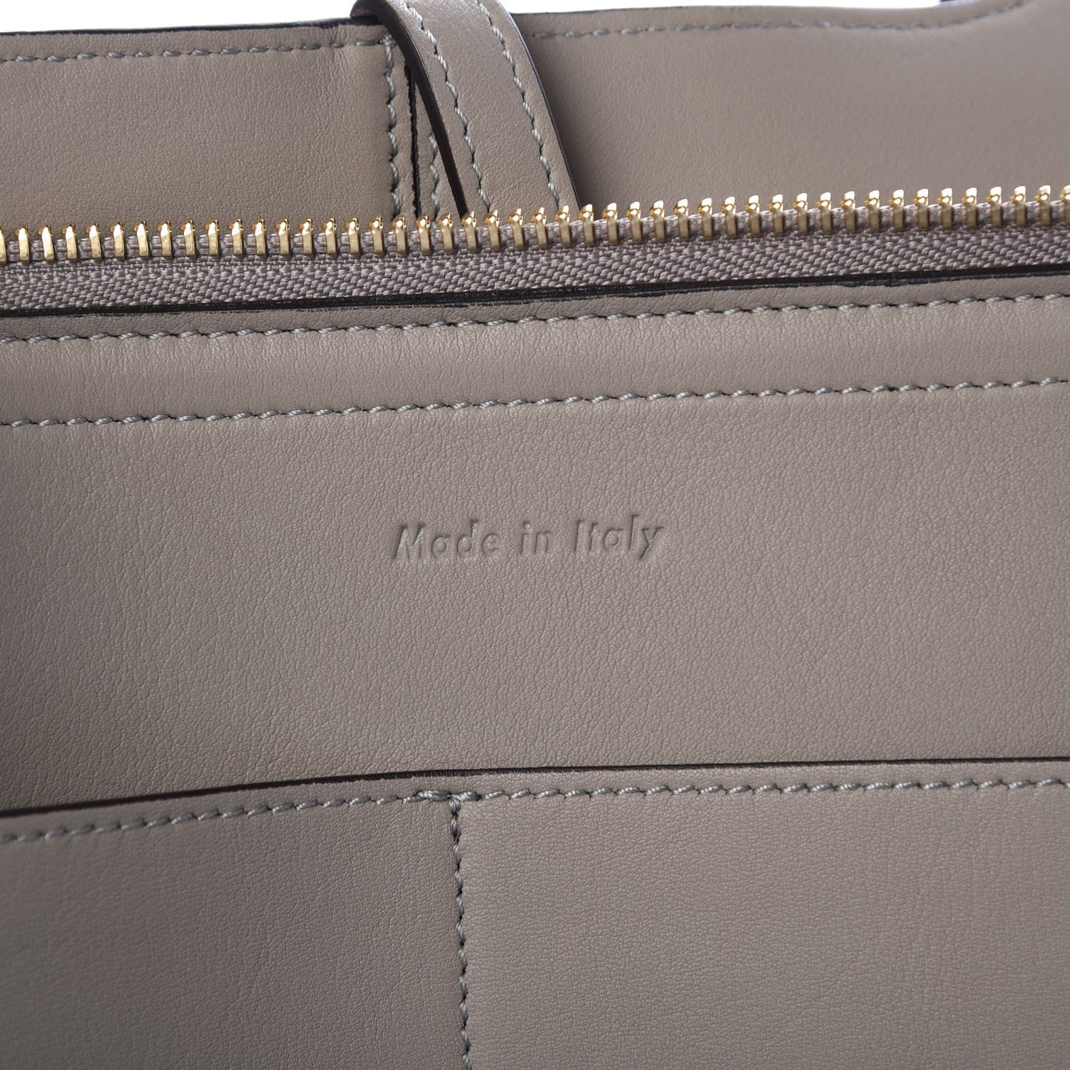 Celine Calfskin Medium Tri-Fold Bag Stone 7 of 7