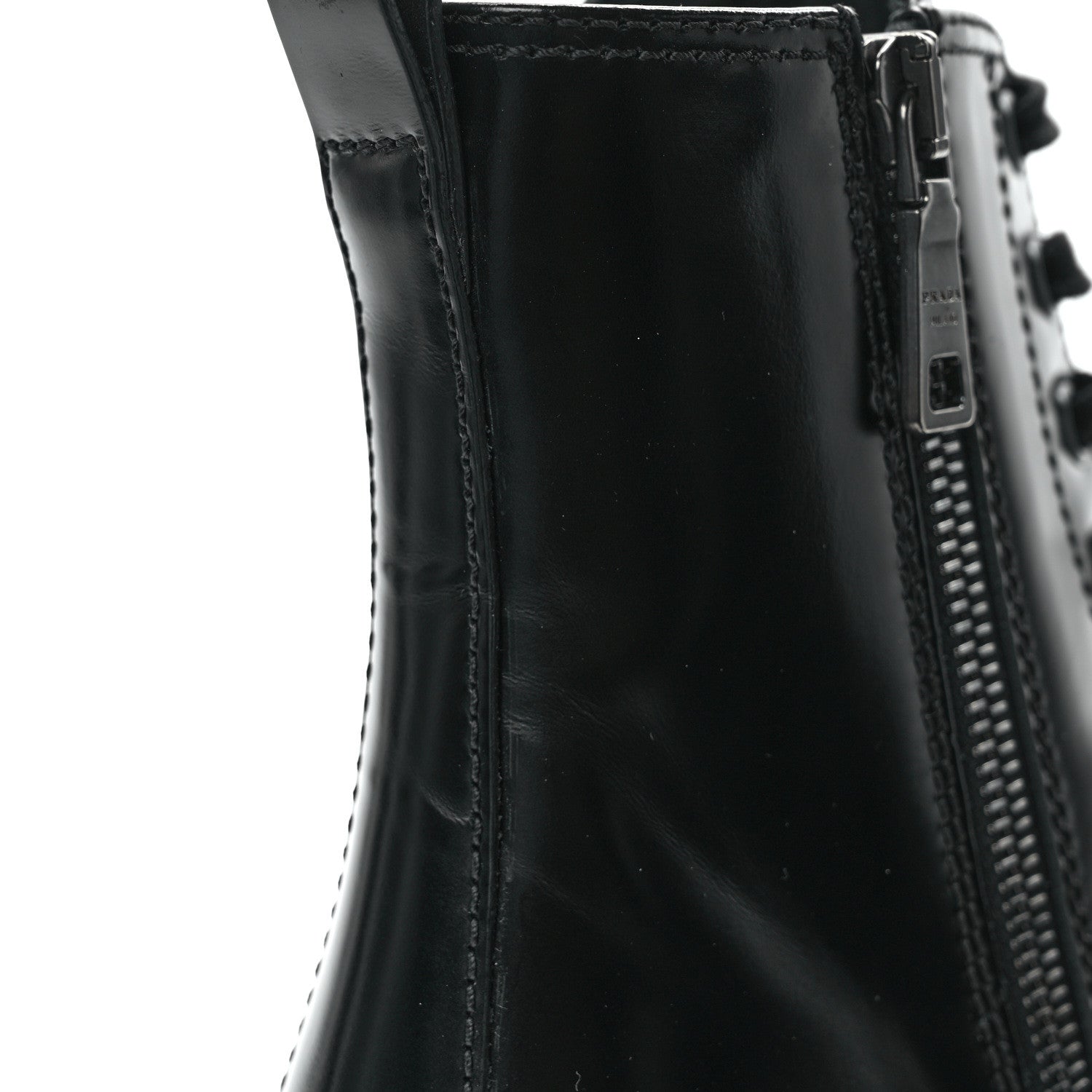 Prada Spazzolato Chocolate 50mm Combat Boots 35.5 Black 9 of 10