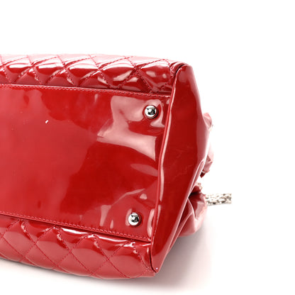 Chanel Patent Quilted Large Just Mademoiselle Bowling Bag Red 10 of 10