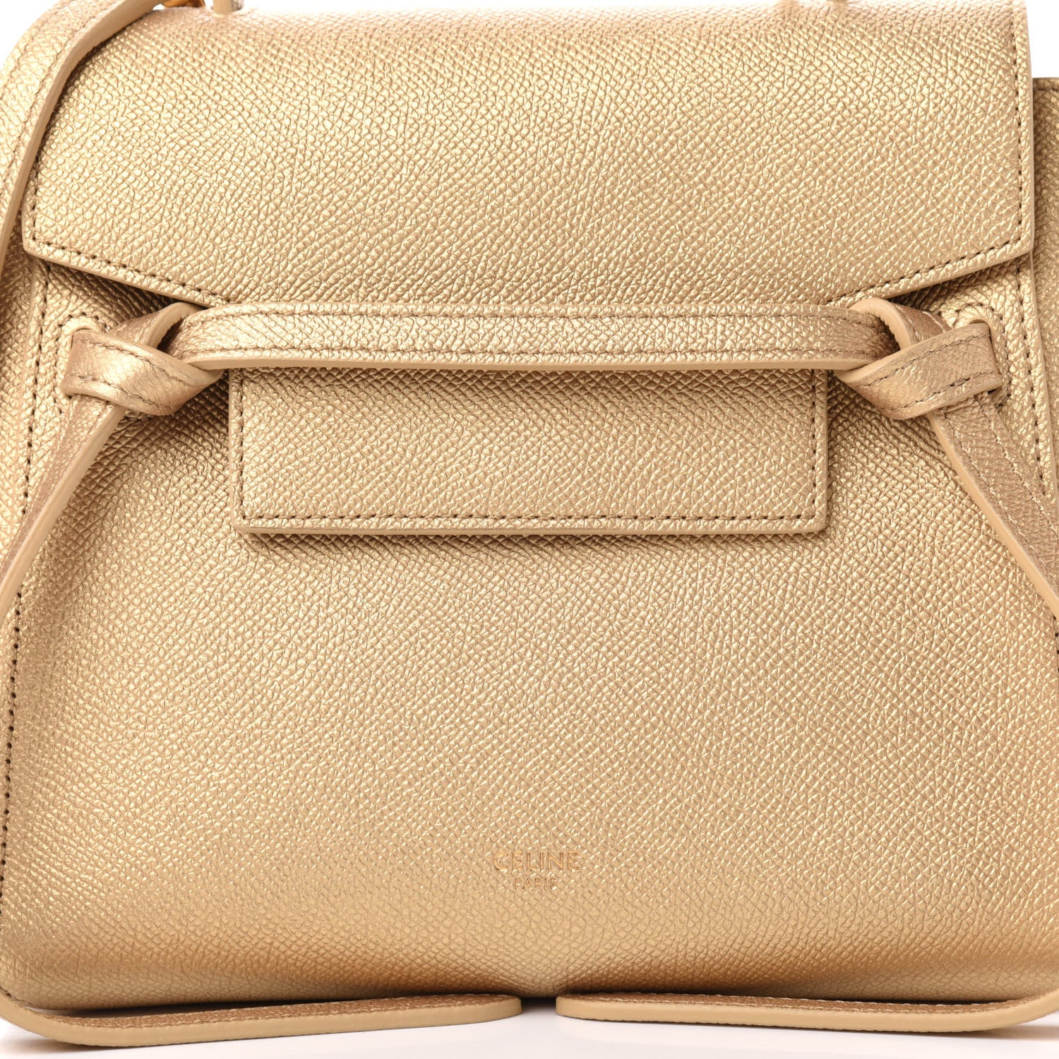 Celine Laminated Calfskin Nano Belt Bag Gold 10 of 10