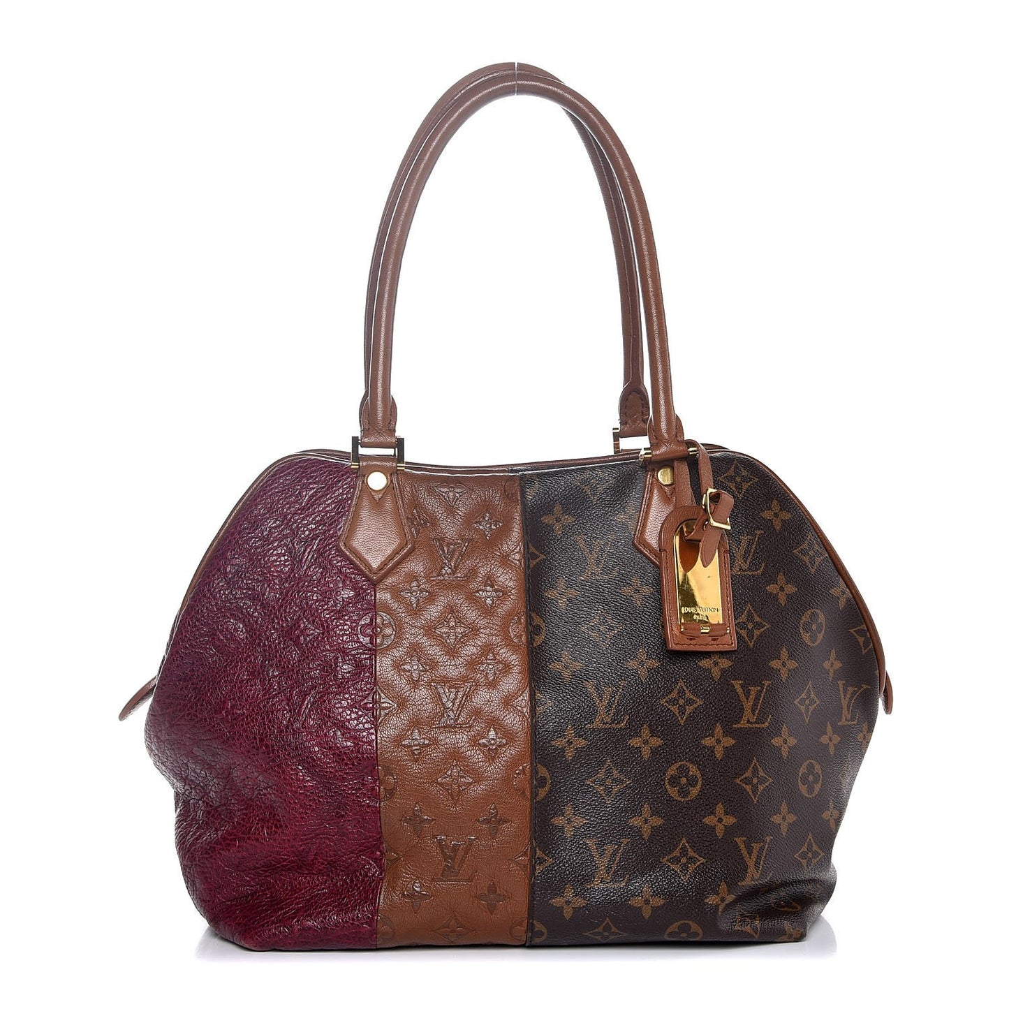 Monogram Stripes Medium Bag Bordeaux