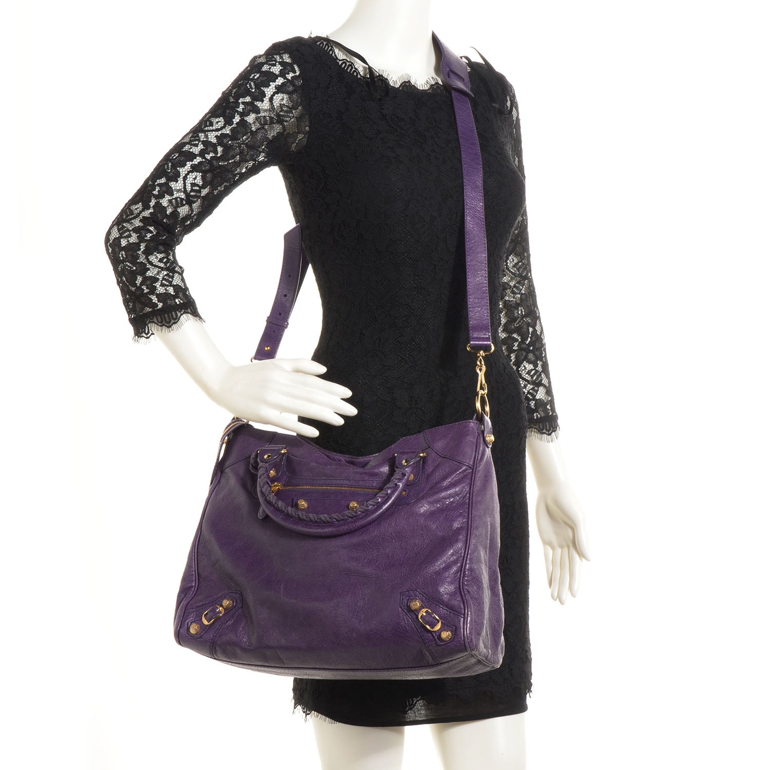 Balenciaga Agneau Giant 12 Gold Hardware Velo Dark Violet 2 of 10