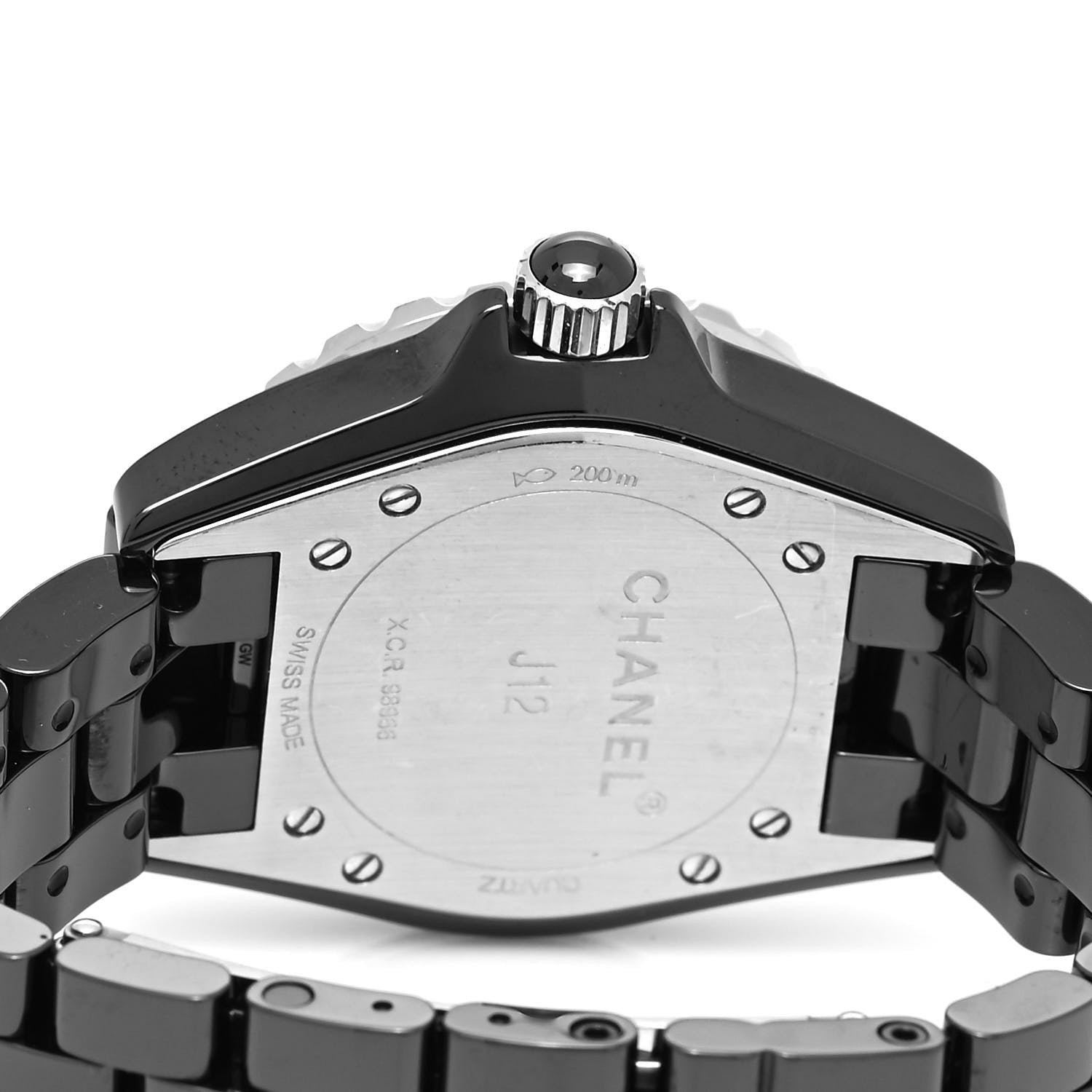 Chanel Stainless Steel Ceramic 33mm J12 Quartz Watch Black 4 of 5