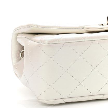 Chanel Iridescent Calfskin Quilted Mini Rectangular Flap White 9 of 11