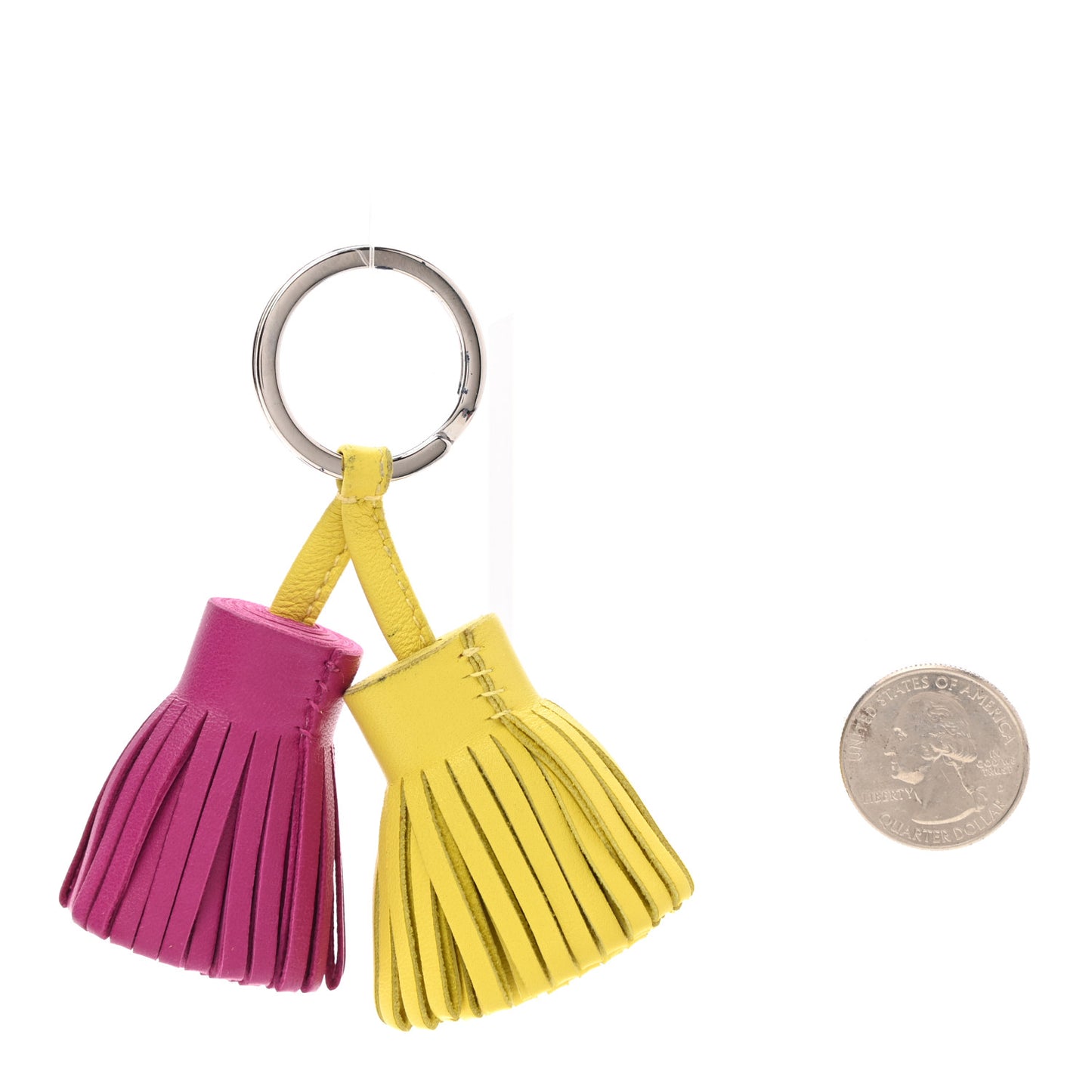 Lambskin Carmen Uno-Dos Key Holder Lime Rose Pourpre