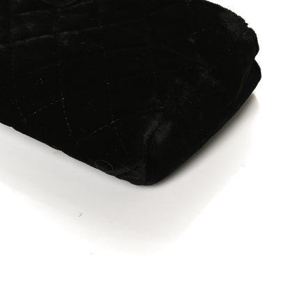 Chanel Velvet Quilted Small Clutch With Chain Black 12 of 13