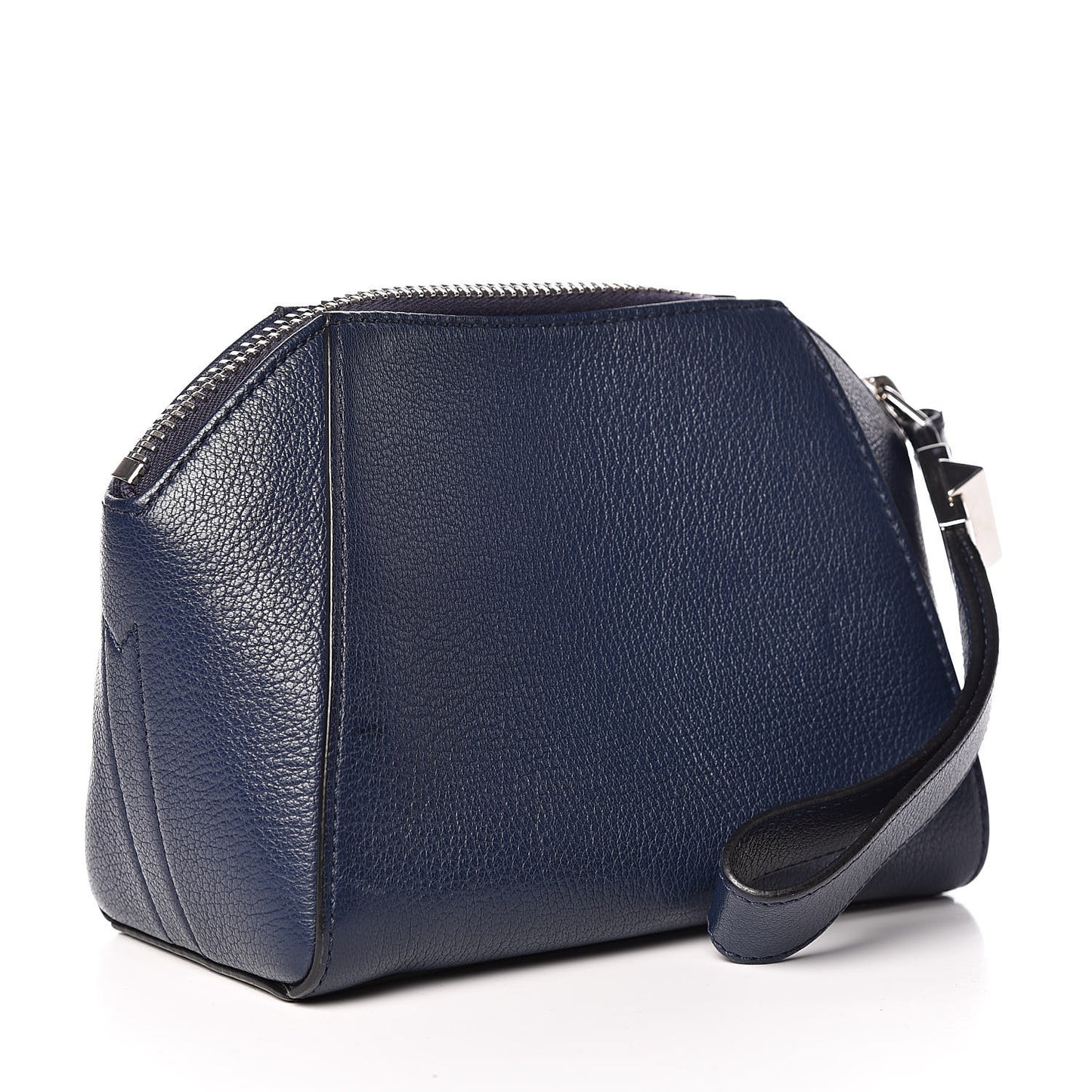 Sugar Goatskin Small Antigona Beauty Wristlet Navy