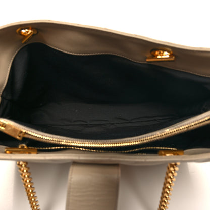 Saint Laurent Grain De Poudre Matelasse Chevron Monogram Shopping Bag Nude Powder 5 of 15