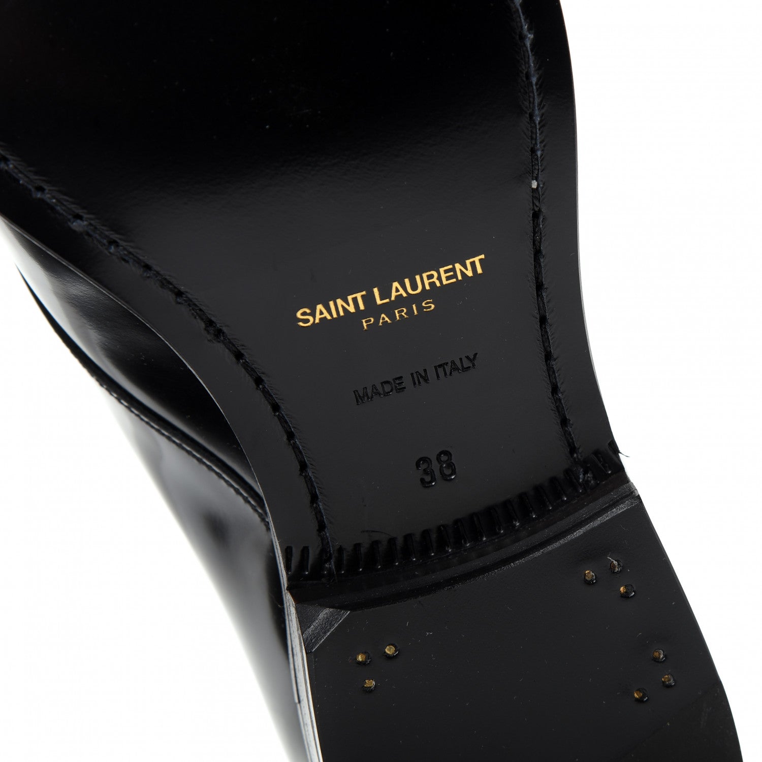 Saint Laurent Patent Calfskin Montaigne 25 Uniform 38 Black 9 of 11