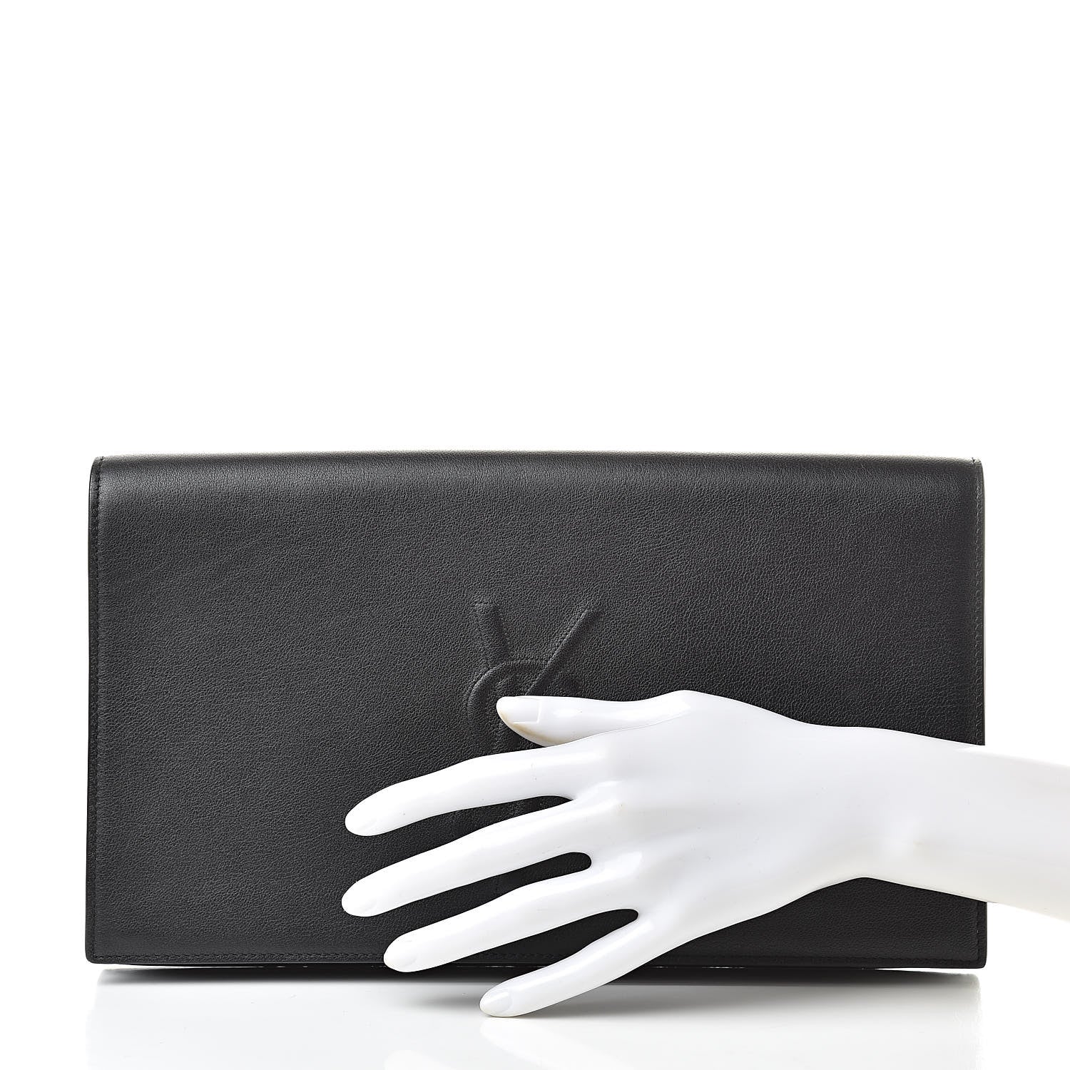 Saint Laurent Calfskin Monogram Large Belle De Jour Clutch Black 2 of 8