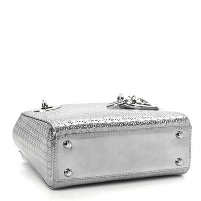 Christian Dior Metallic Patent Micro-Cannage Mini Lady Dior Silver 3 of 10