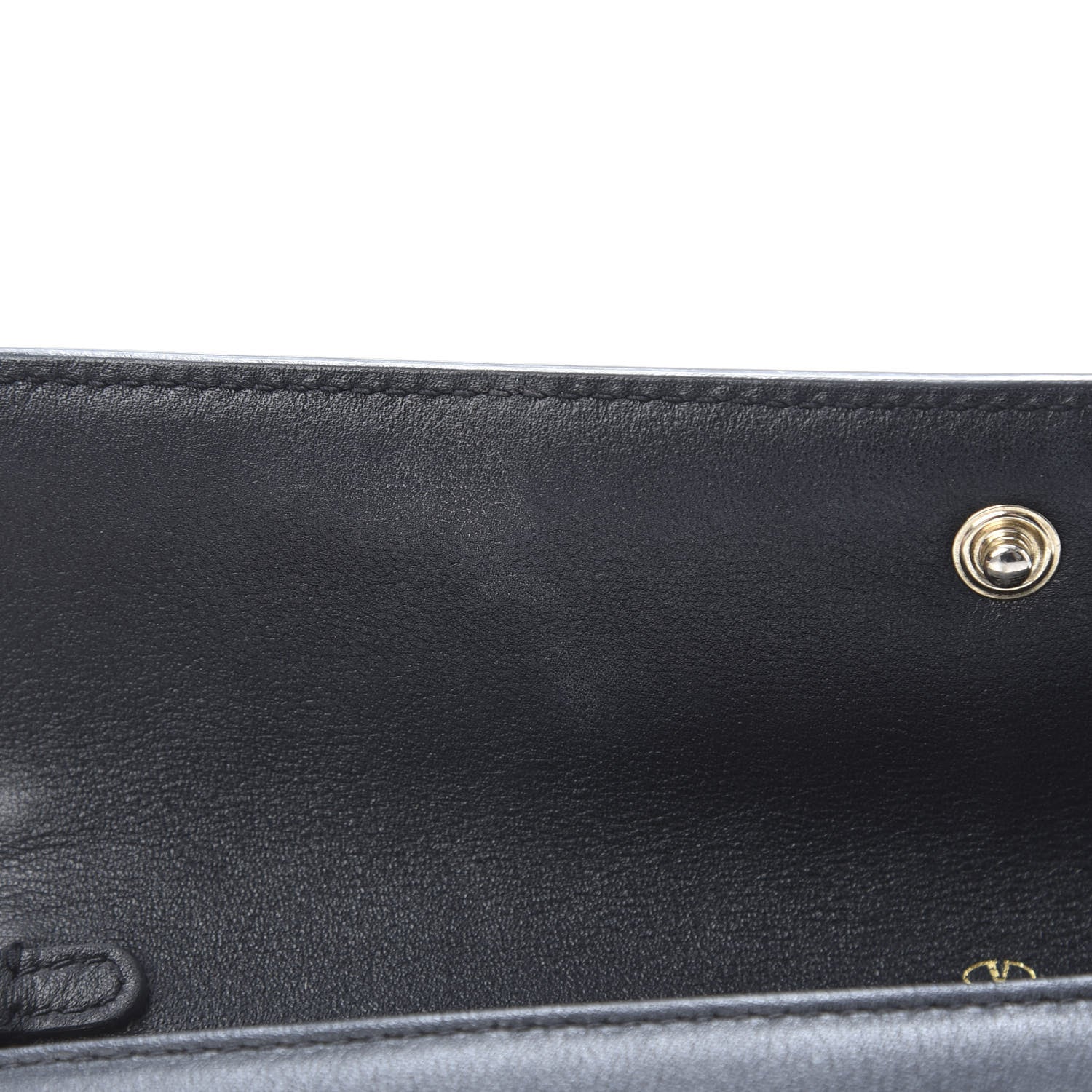 Valentino Garavani Calfskin Rockstud Wristlet Travel Wallet Black 9 of 13