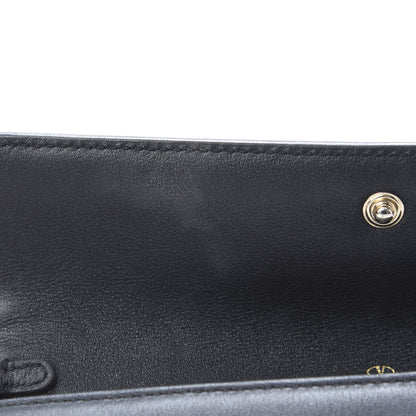 Valentino Garavani Calfskin Rockstud Wristlet Travel Wallet Black 9 of 13