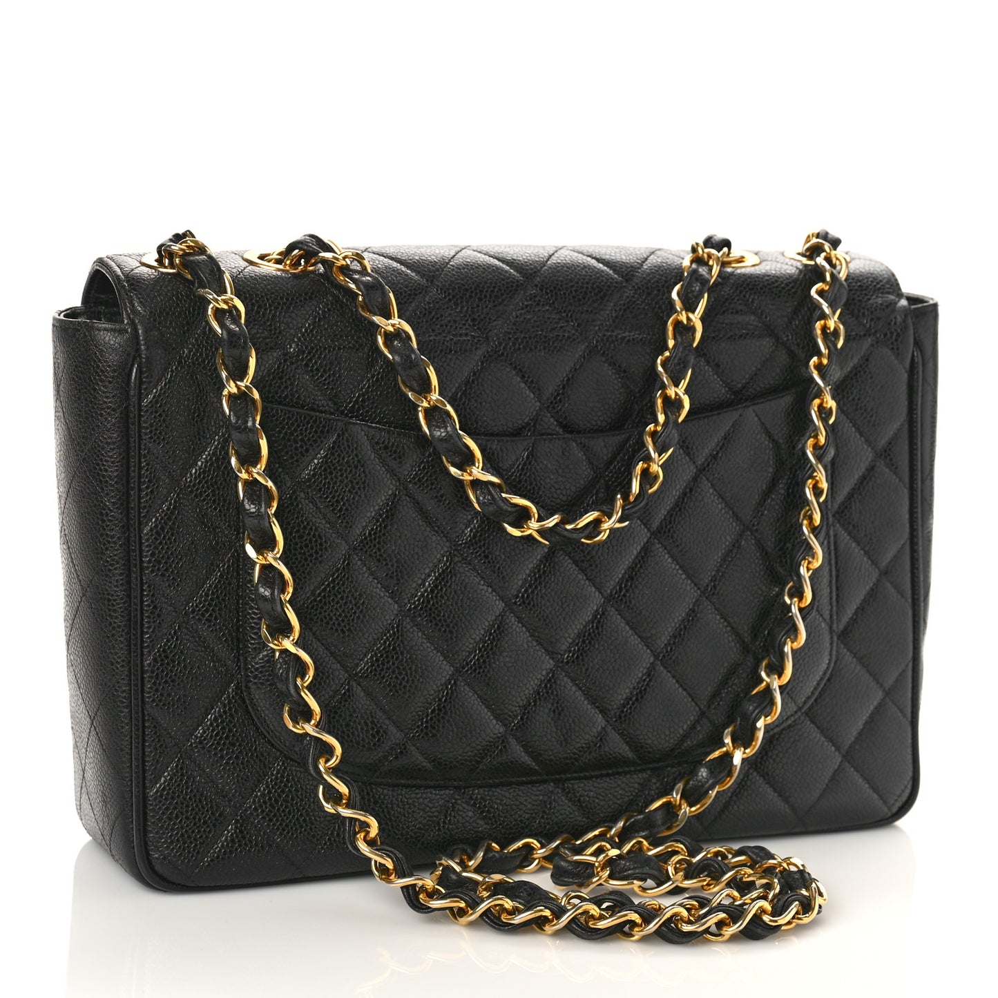 Caviar Quilted XL Jumbo Single Flap Black