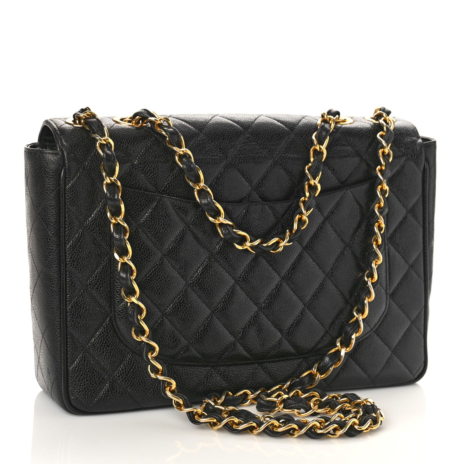 Chanel Caviar Quilted XL Jumbo Single Flap Black 3 of 10
