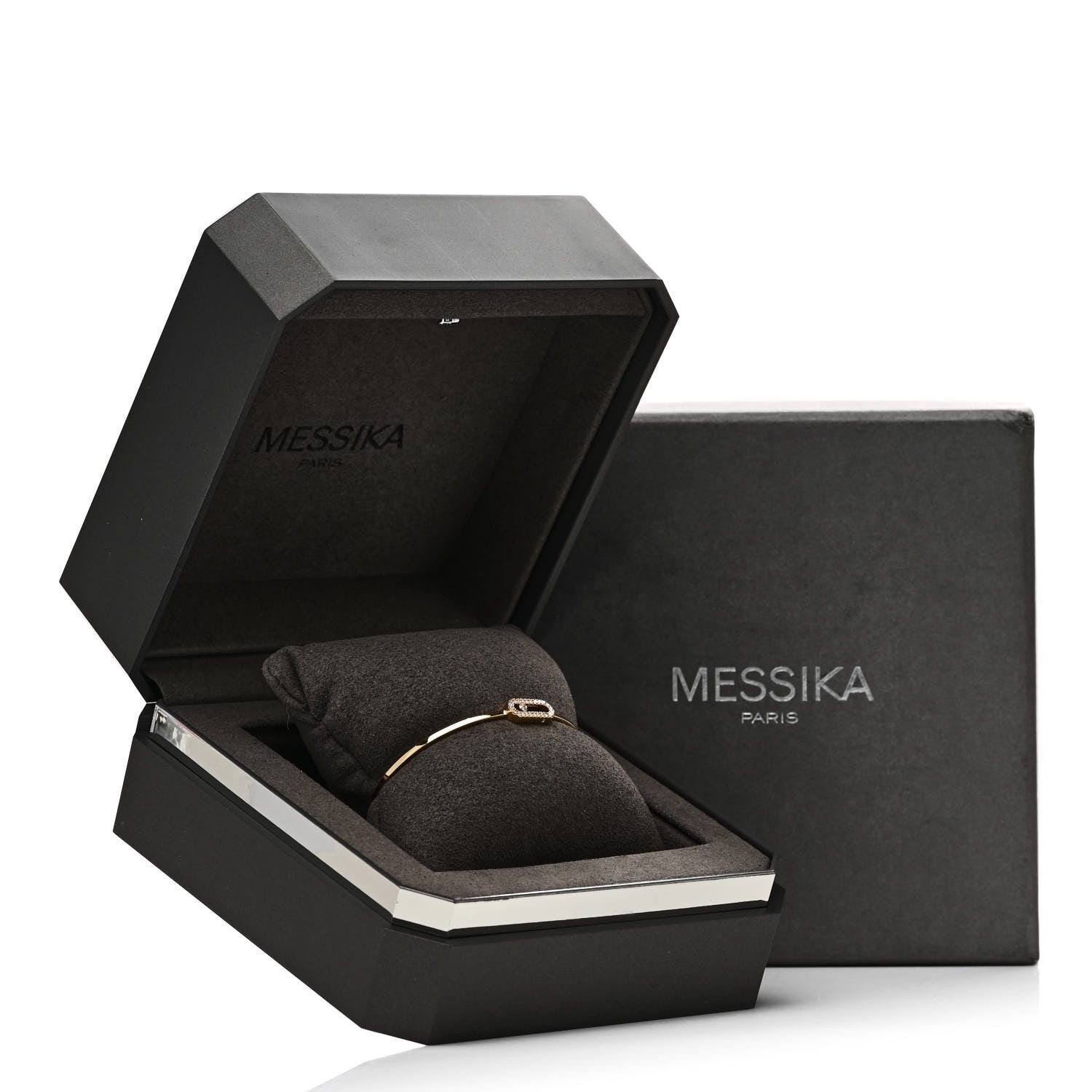 Messika 18K Yellow Gold Diamond Move Uno Pave Flex Bangle Bracelet 5 of 5