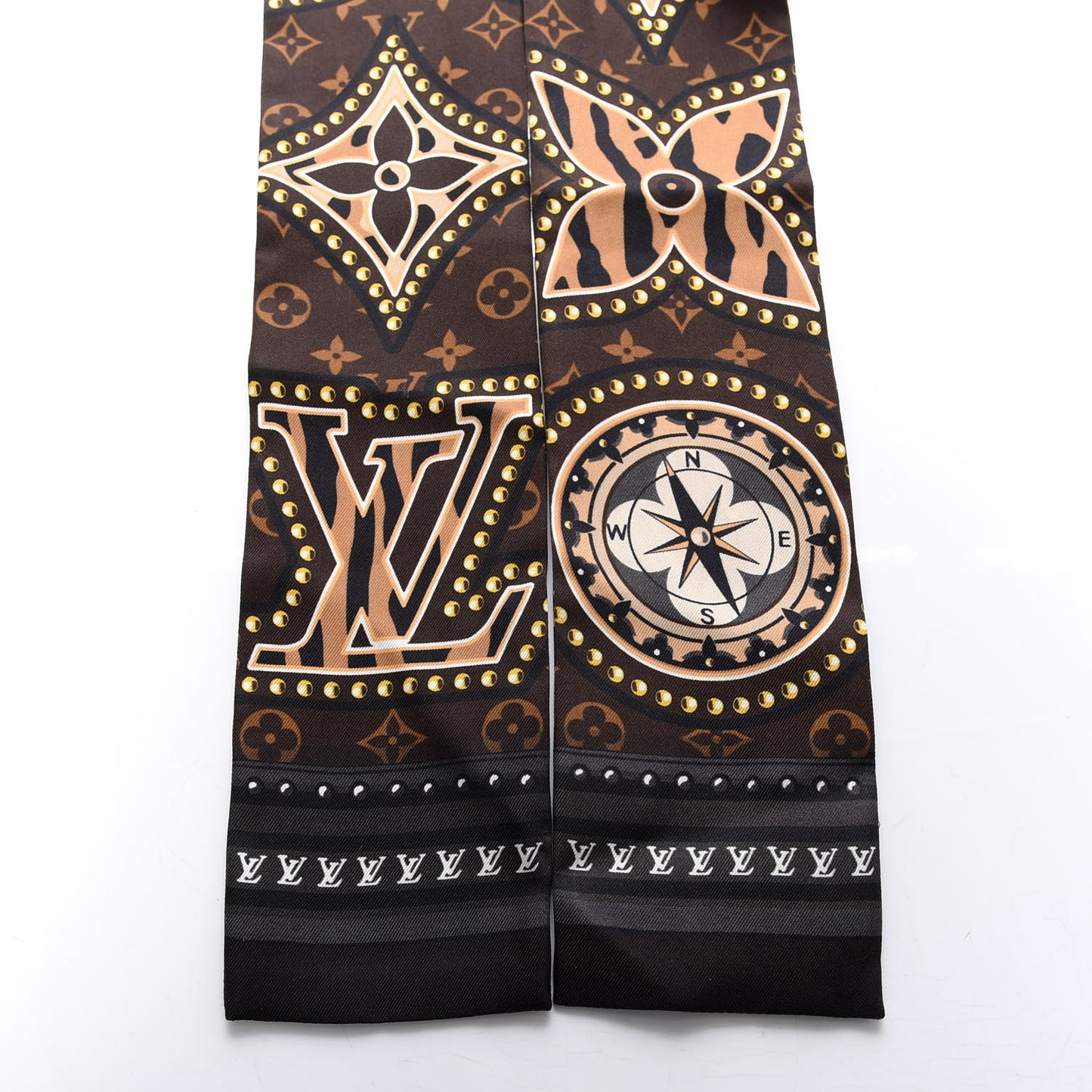 Silk Monogram LV World Bandeau Brown