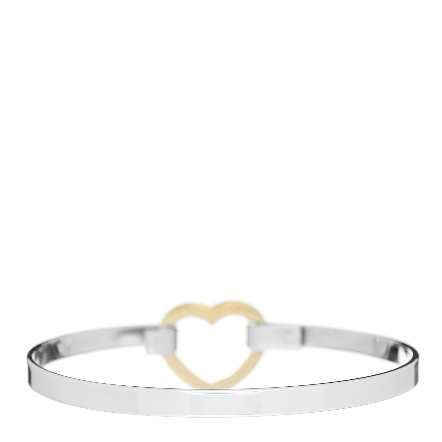Sterling Silver 18K Yellow Gold Heart Buckle Bracelet