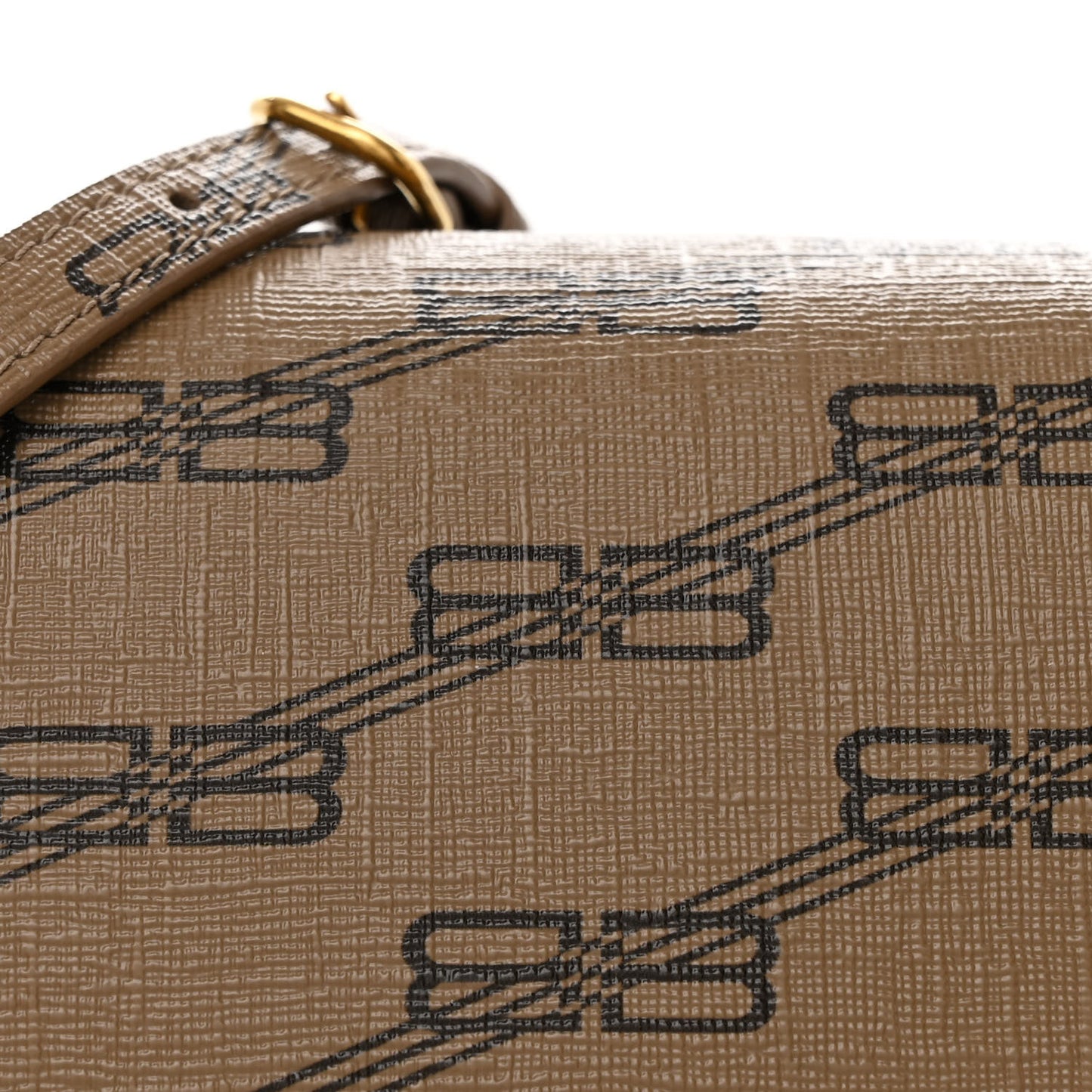 Coated Canvas BB Monogram Small Hourglass Top Handle Bag Beige Brown