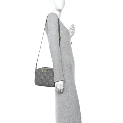 Gucci Calfskin GG Matelasse Shoulder Bag Dusty Grey Natural 2 of 11