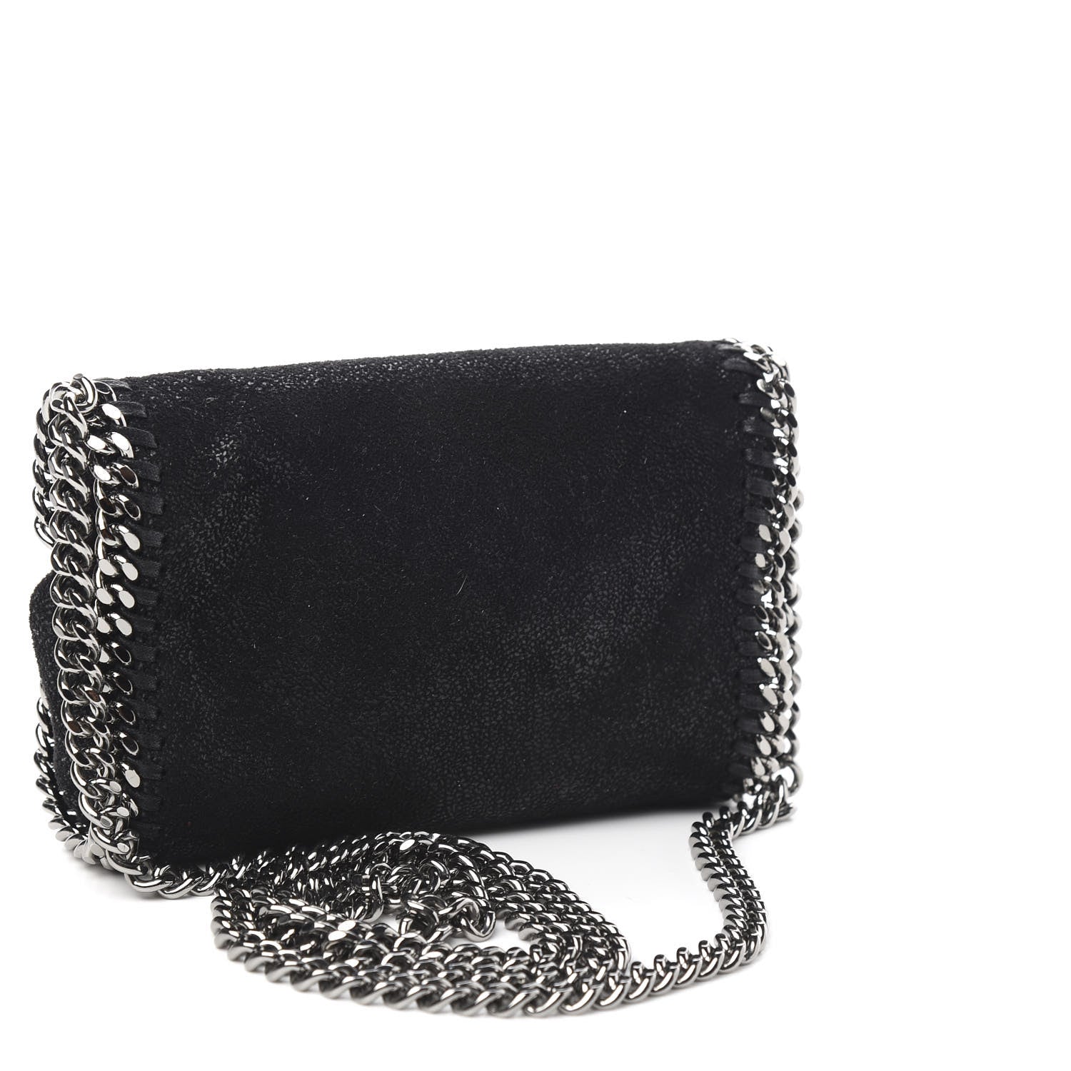 Stella McCartney Shaggy Deer Tiny Falabella Fold Over Tote Black 2 of 8