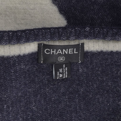 Chanel Merino Wool Cashmere CC Throw Blanket Black Beige 4 of 4