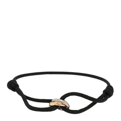 Cartier 18K Pink Yellow White Gold Trinity Adjustable Cord Bracelet Black 1 of 4