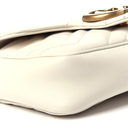 Gucci Calfskin Matelasse Super Mini GG Marmont Shoulder Bag White 6 of 13