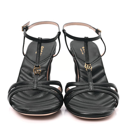 Gucci Nappa Matelasse T-Strap 40mm Sandals 37 Black 2 of 8