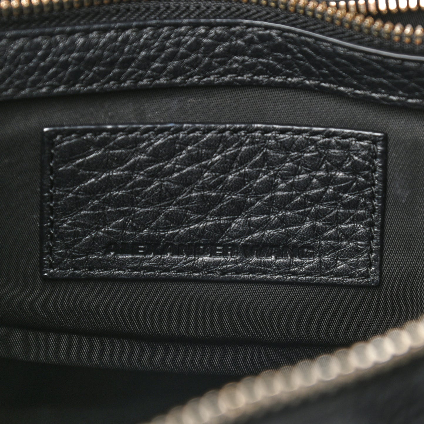 Pebbled Lambskin Rocco Black Antique Brass Hardware