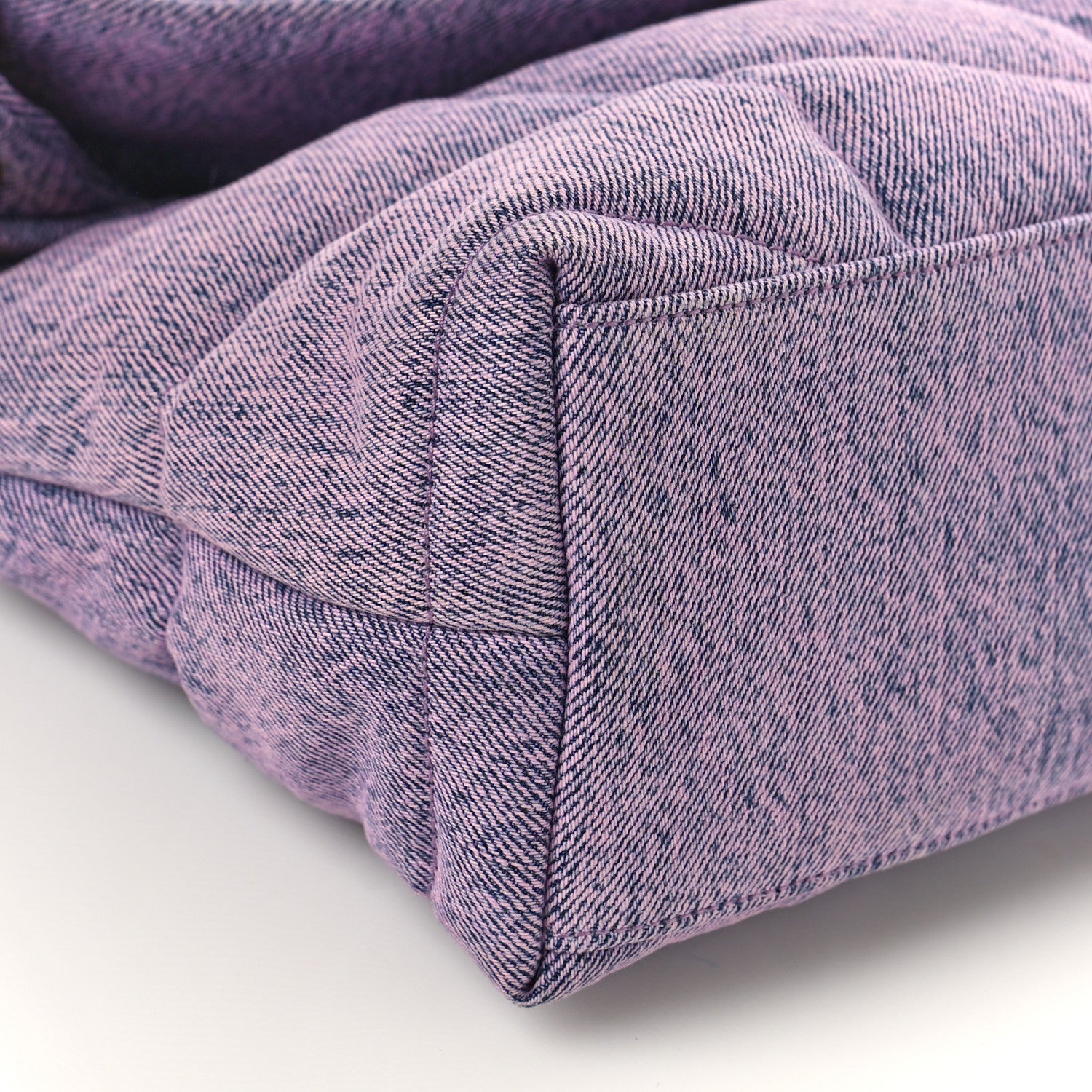 Saint Laurent Denim Quilted Small Loulou Puffer Monogram Chain Satchel Bleached Lilac 7 of 8