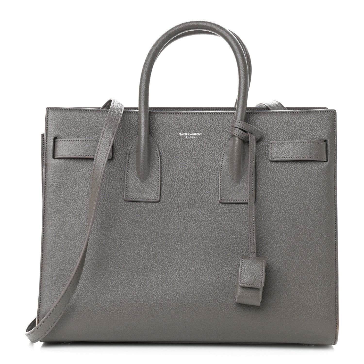 Saint Laurent Grained Calfskin Small Sac De Jour Grey 1 of 12