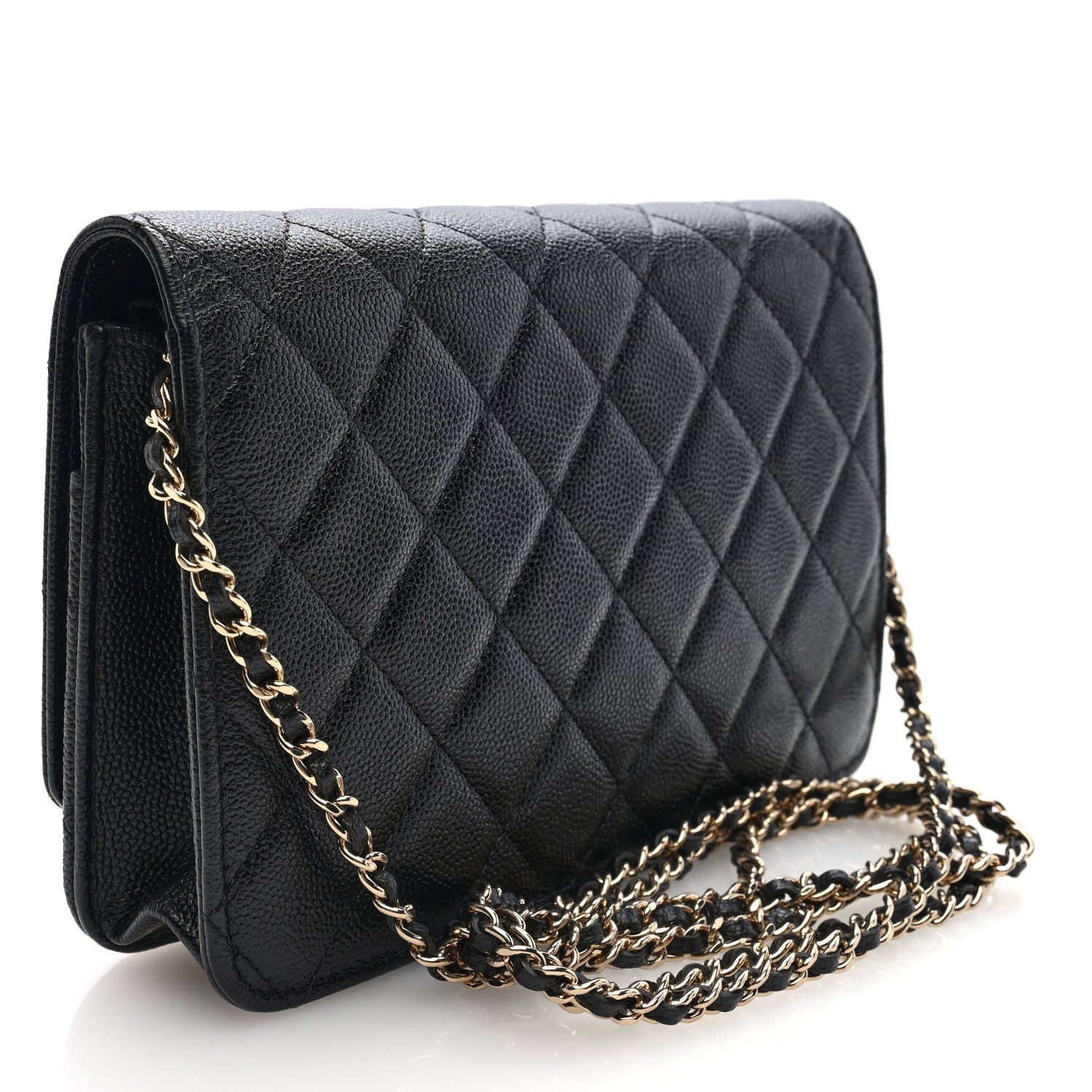 Chanel Caviar Quilted Golden Class Wallet On Chain WOC Black 3 of 10