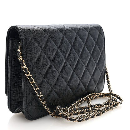 Chanel Caviar Quilted Golden Class Wallet On Chain WOC Black 3 of 10