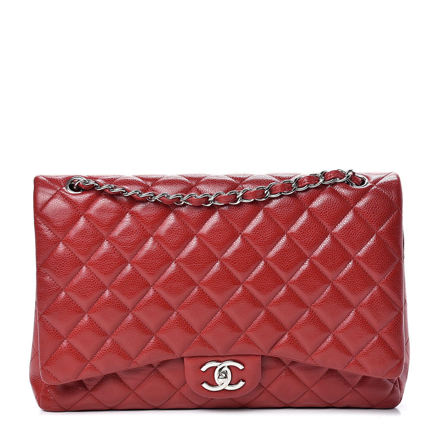 Chanel Caviar Quilted Maxi Double Flap Red 1 of 21