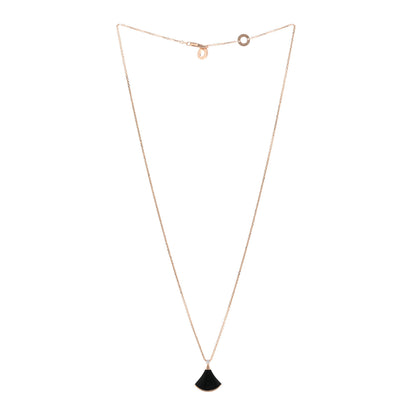 Bulgari 18K Rose Gold Diamond Black Onyx Divas' Dream Pendant Necklace 3 of 5