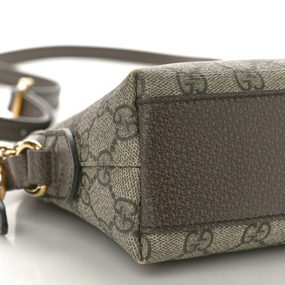 Gucci GG Supreme Monogram Textured Dollar Calfskin Web Small Ophidia Dome Shoulder Bag Beige Ebony New Acero 9 of 10